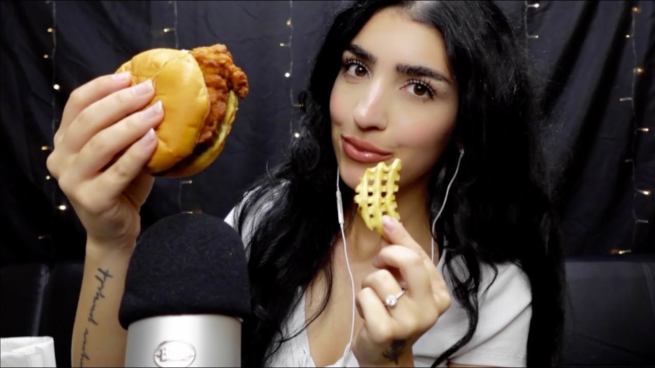 ASMR | Chick-Fil-A  (Eating Sounds, Up Close Whispering)
