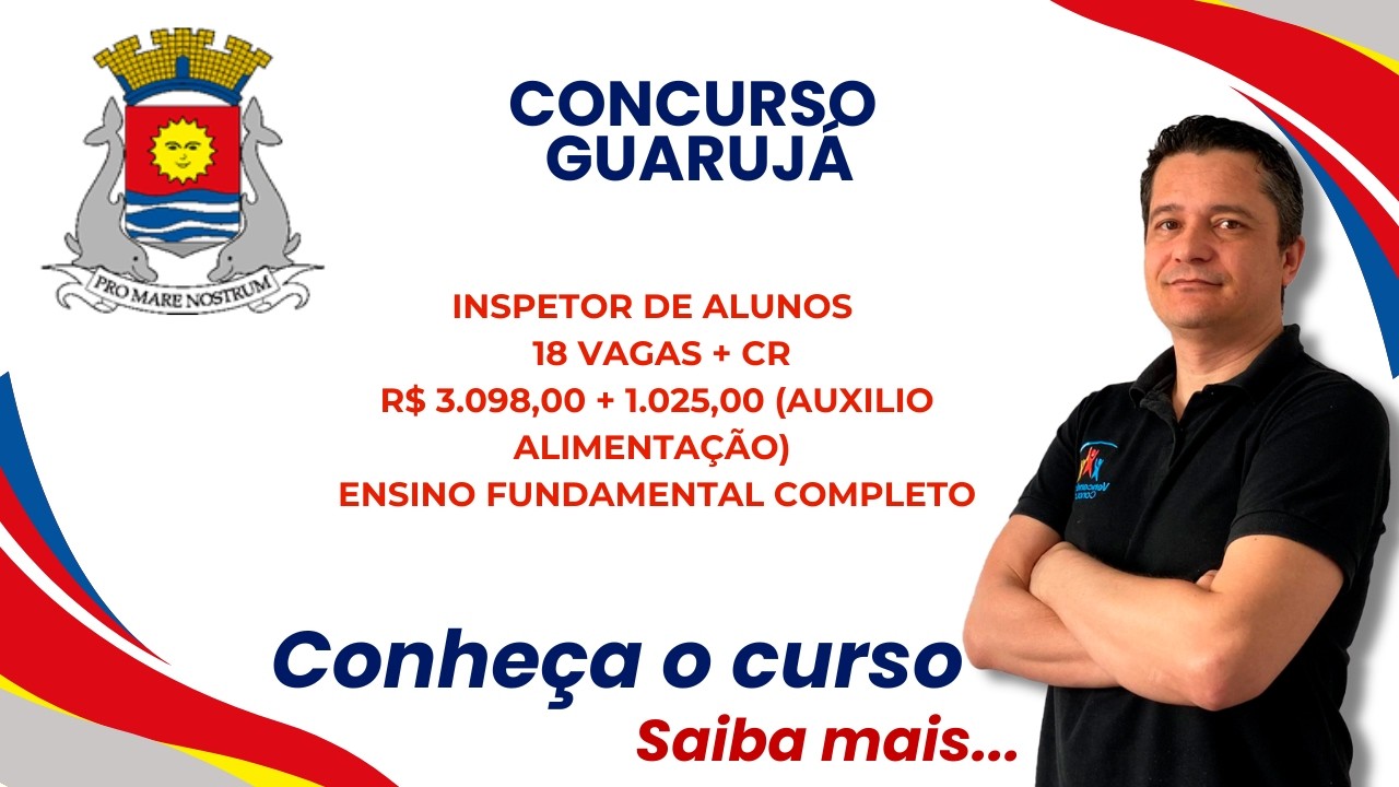 Concurso Prefeitura de Guaruj&aacute; - Inspetor de Alunos - Curso Online - Conhe&ccedil;a a Plataforma