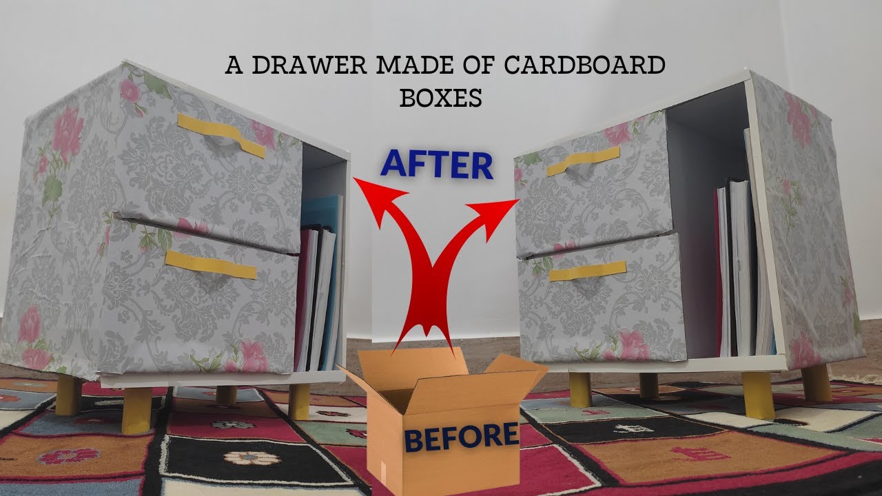 How to make storage drawers from used cardboard boxes! (Making tutorial) New idea-DIY