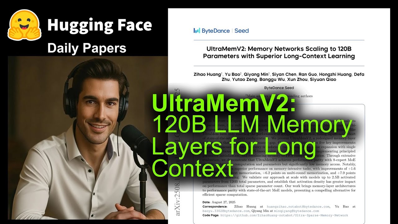 UltraMemV2: 120B слоев памяти LLM для длинного контекста