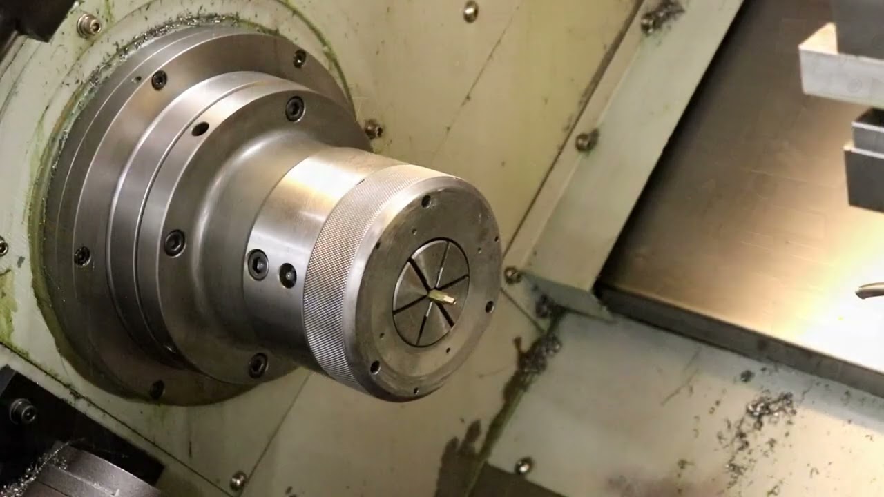 Hyundai-Kia SKT-25 CNC Lathe w/ LNS Hydrobar 6.42-HS-5.2 Bar Feeder