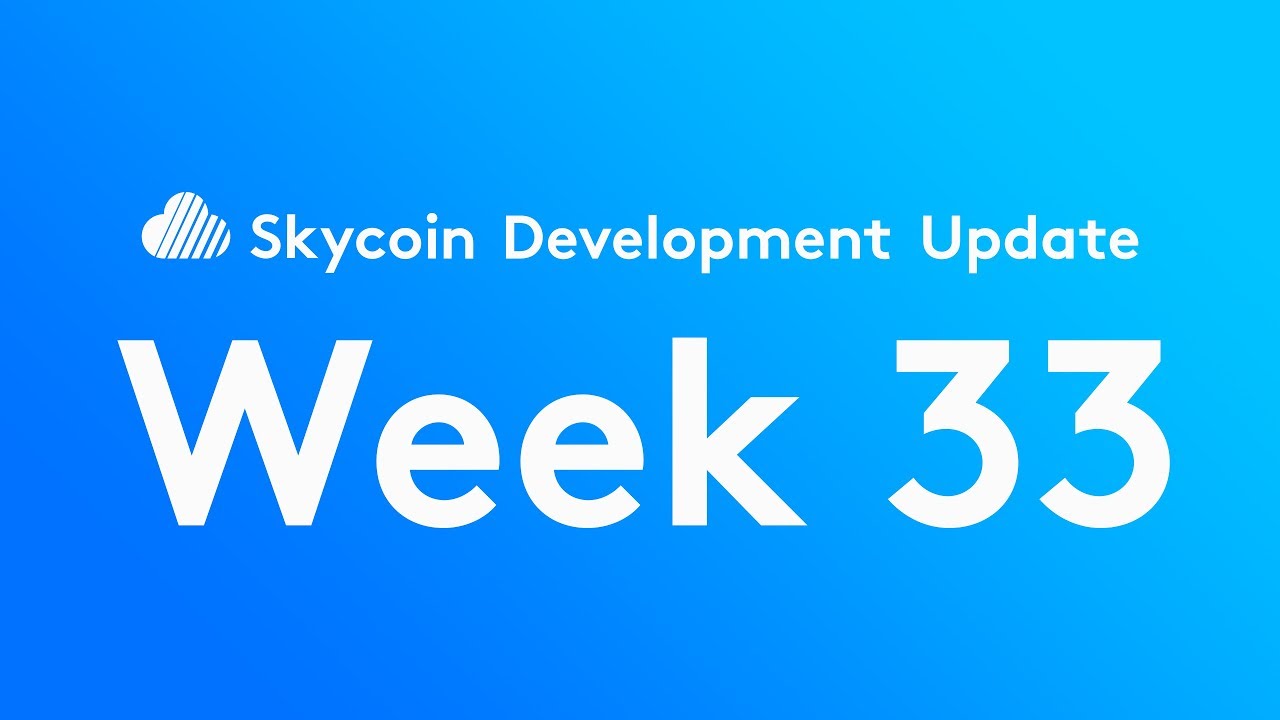 Skycoin Development Update Week 33