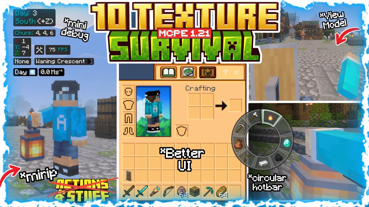 BEST‼️ 10 TEXTURE PACK RINGAN YANG COCOK UNTUK SURVIVAL!! (BEDROCK / MCPE) Support 1.21+