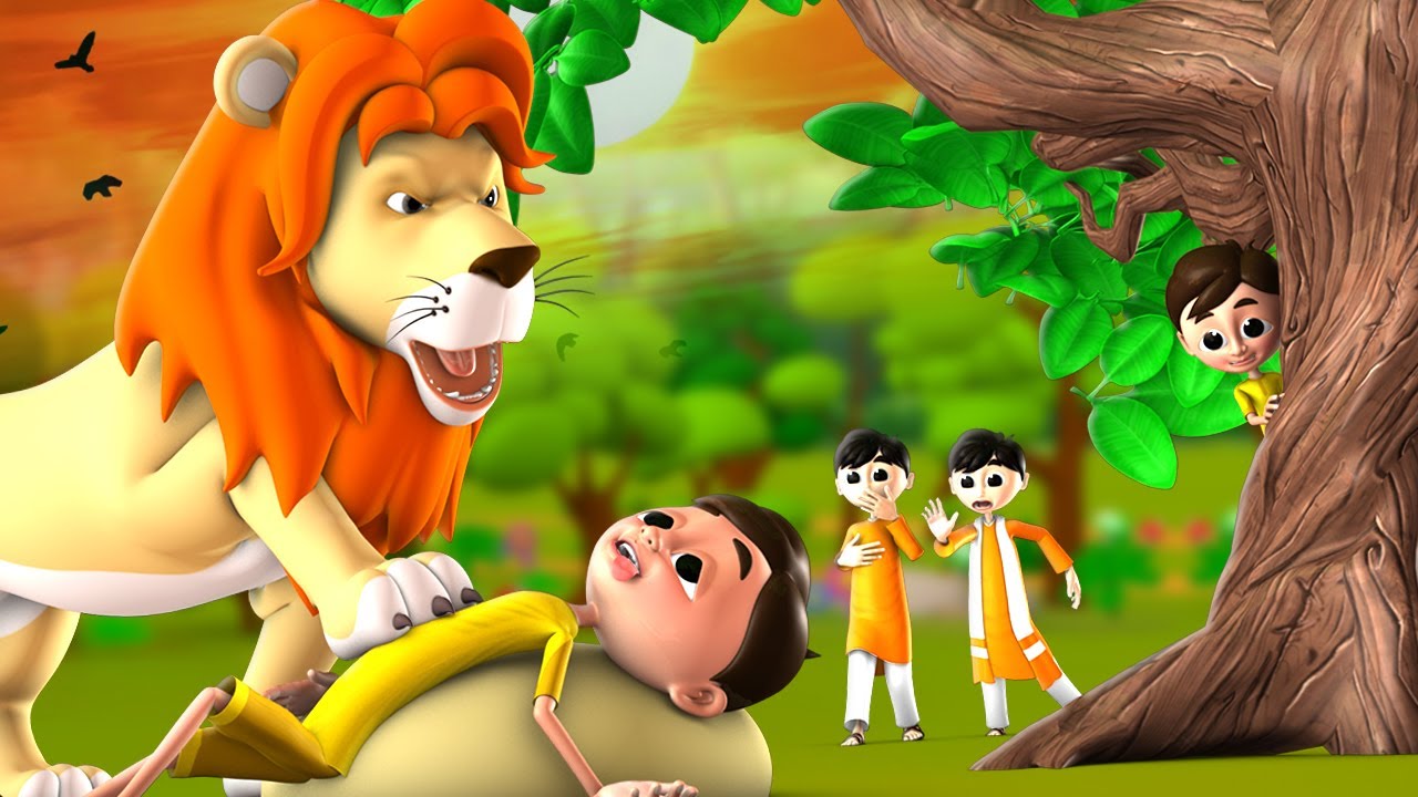 நான்கு நண்பர்கள் மற்றும் சிங்கம் - Four Friends and Lion 3D Animated Tamil Moral Stories | JOJO TV