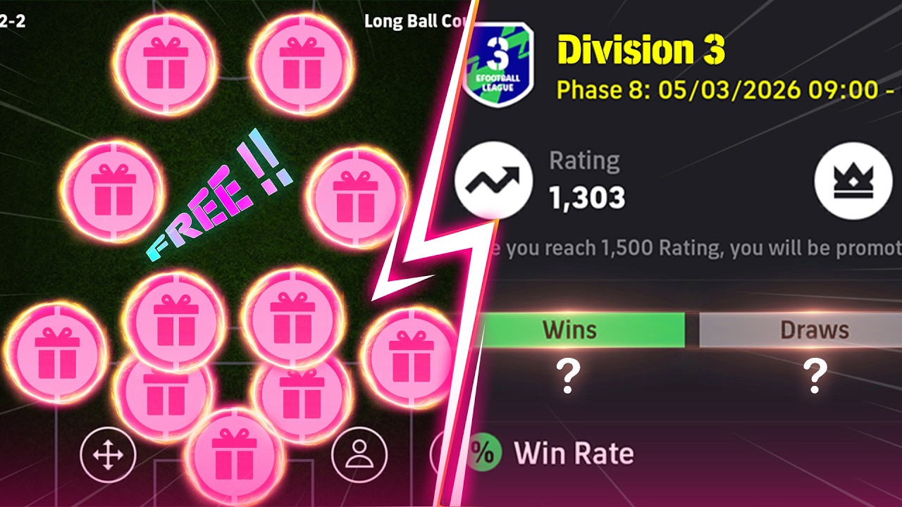 Reached Division 3 Player free Gifts!! In eFootball 2026 Mobile
