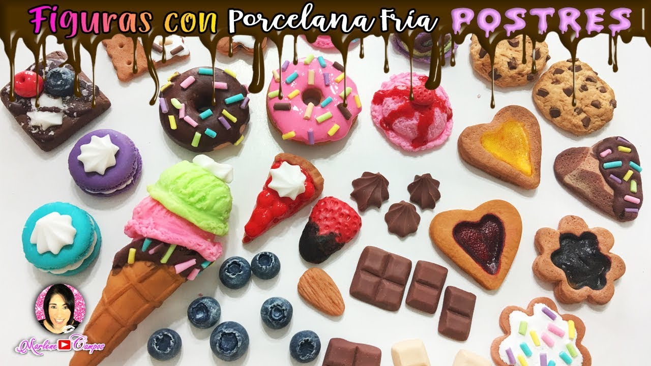 Postres y Galletas de PORCELANA FRÍA, Figuras con Porcelana Fría por DIY con Marlene Campos