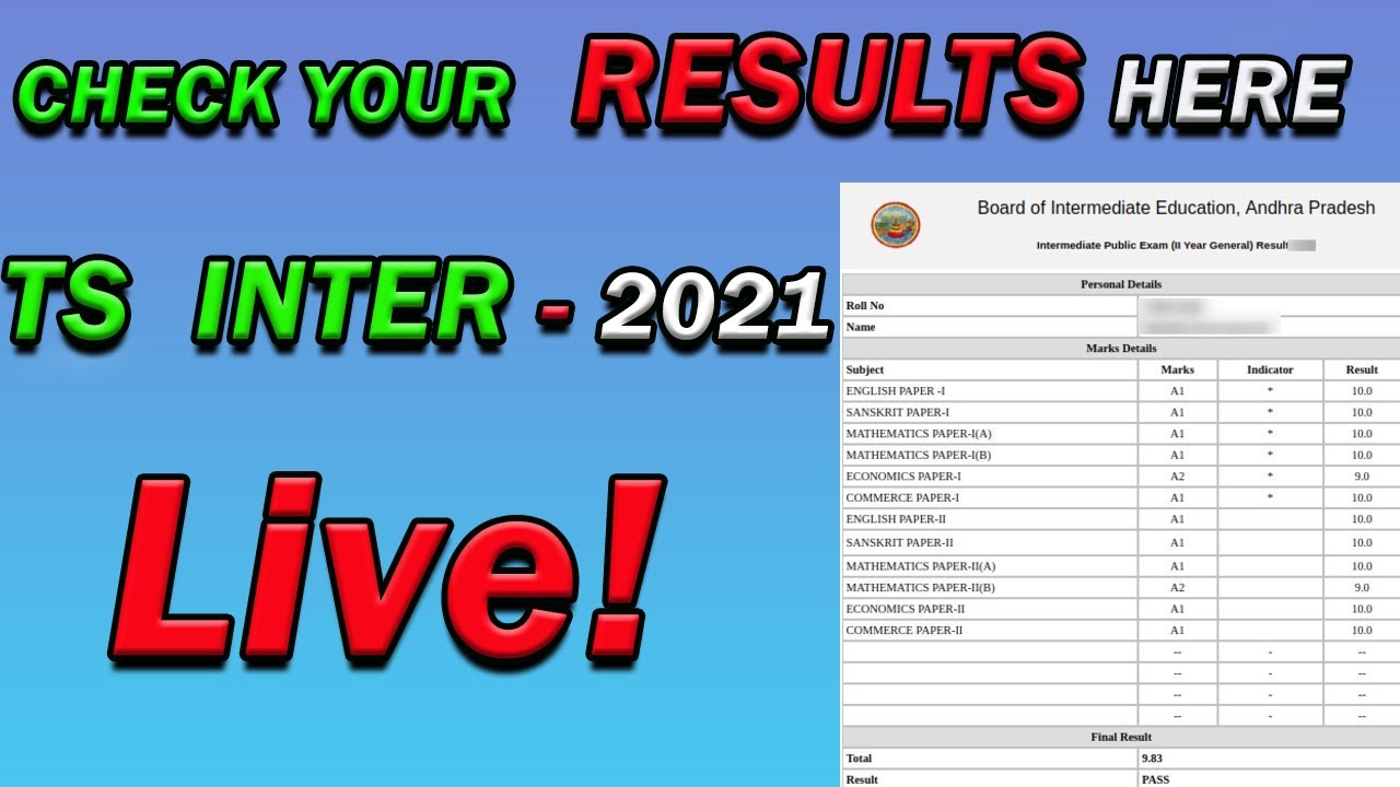 Ts inter results 2021 || How to check - ts inter results 2021 || ts inter 2nd year results 2021