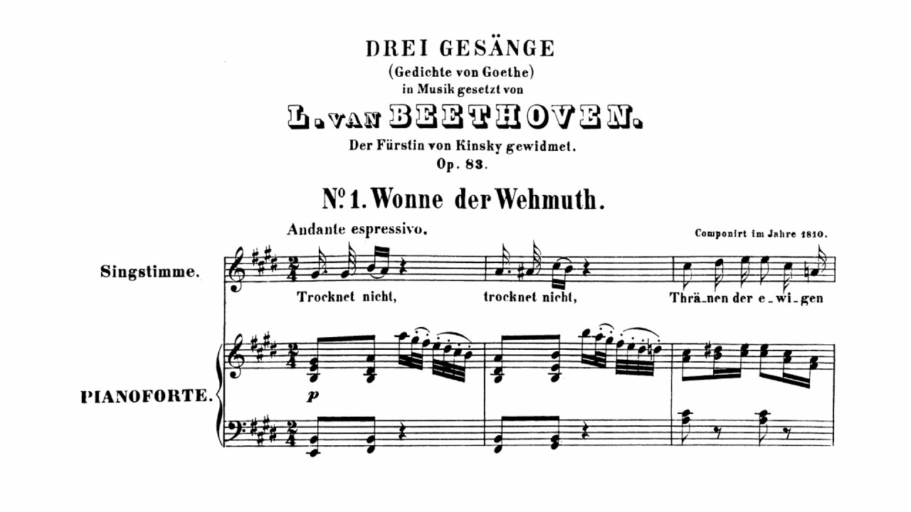 Beethoven: 3 Songs, Op. 83 (with Score)