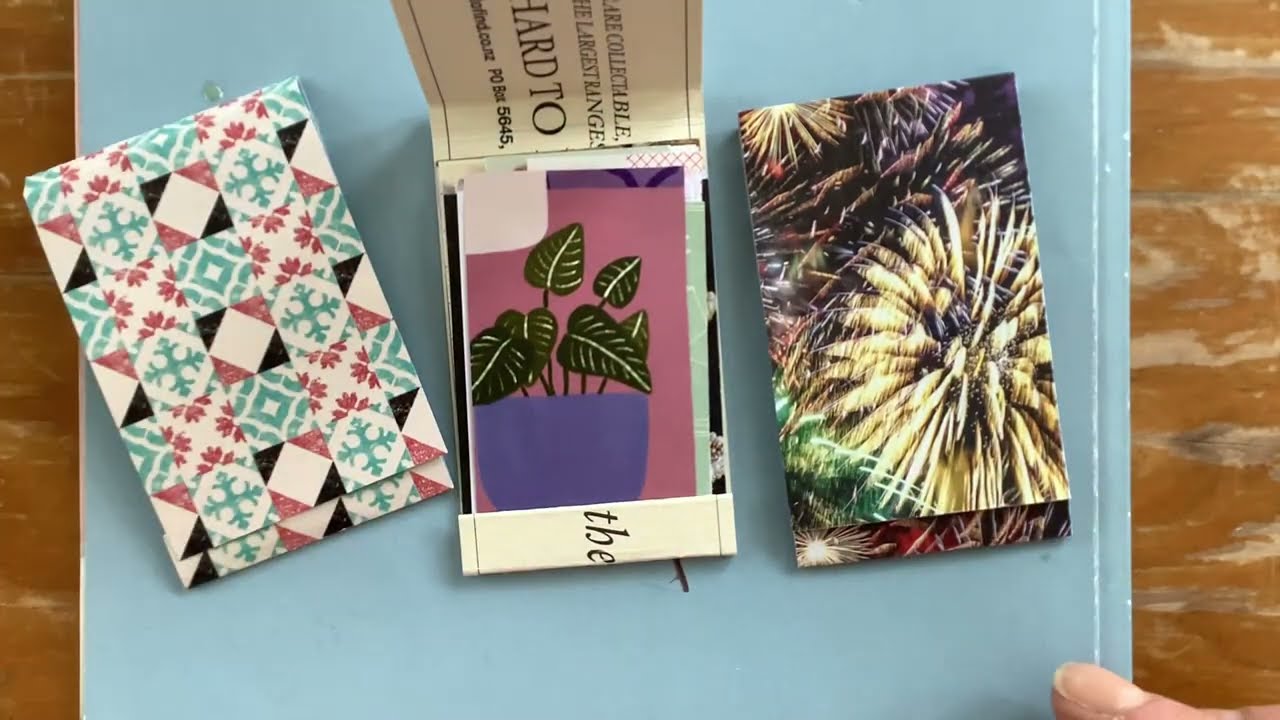 Making a matchbook notebook from a bookmark, with hidden staple and without measuring.