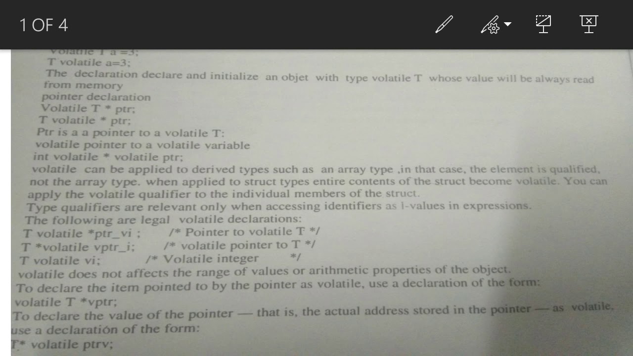 Embedded C questions: 17. When should the volatile modifier used?
