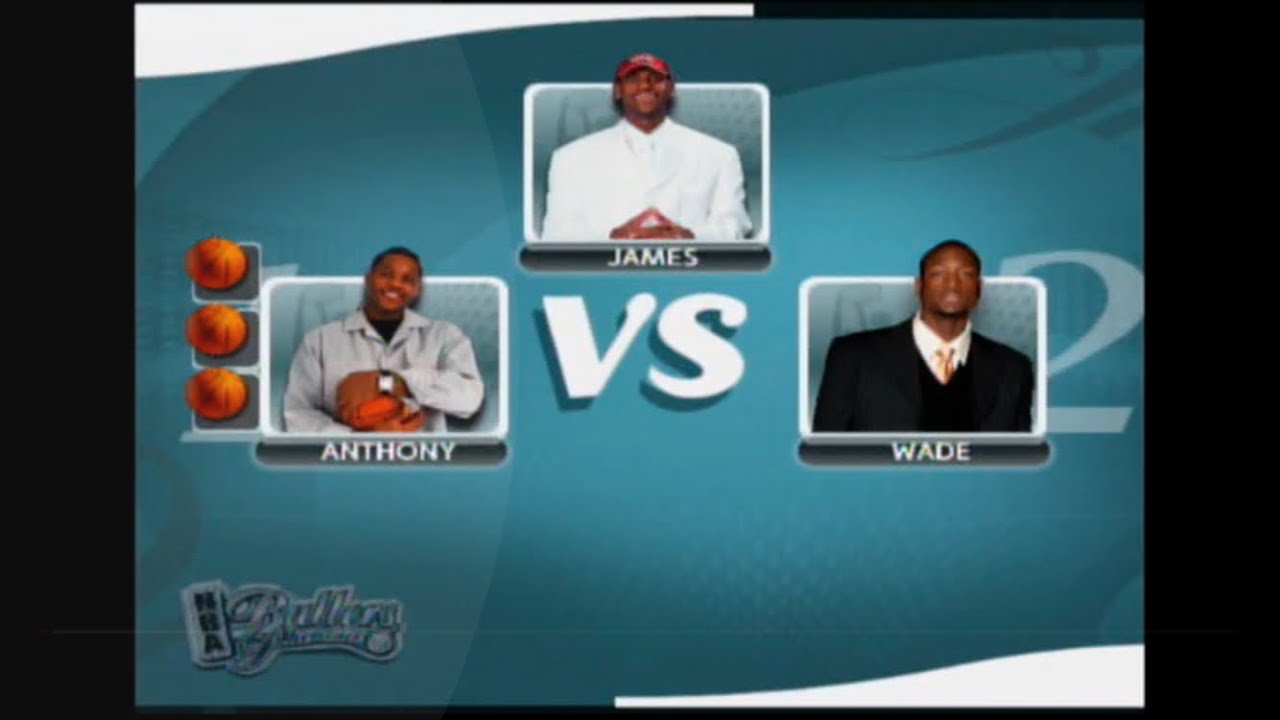 NBA BALLERS PHENOM (Microsoft Xbox) 1 v 1 v 1. LeBron James vs Carmelo Anthony vs Dwyane Wade