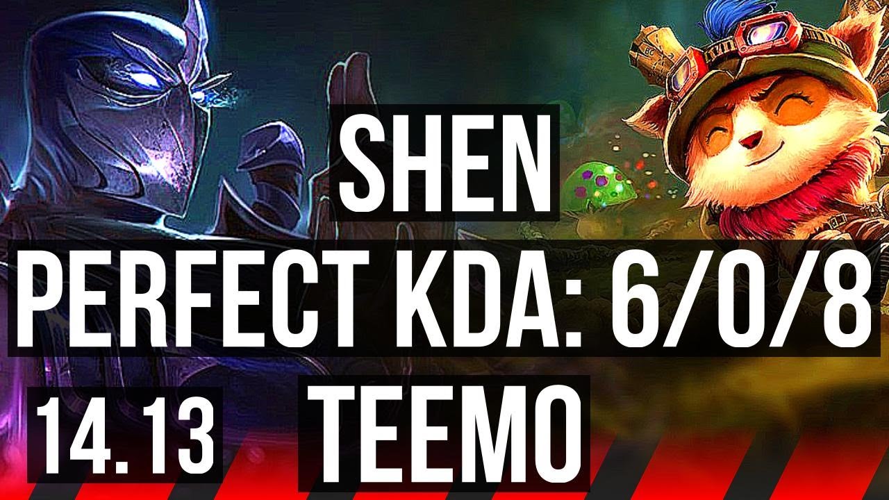 SHEN vs TEEMO (TOP) | Rank 2 Shen, 6/0/8, Dominating | EUNE Challenger | 14.13