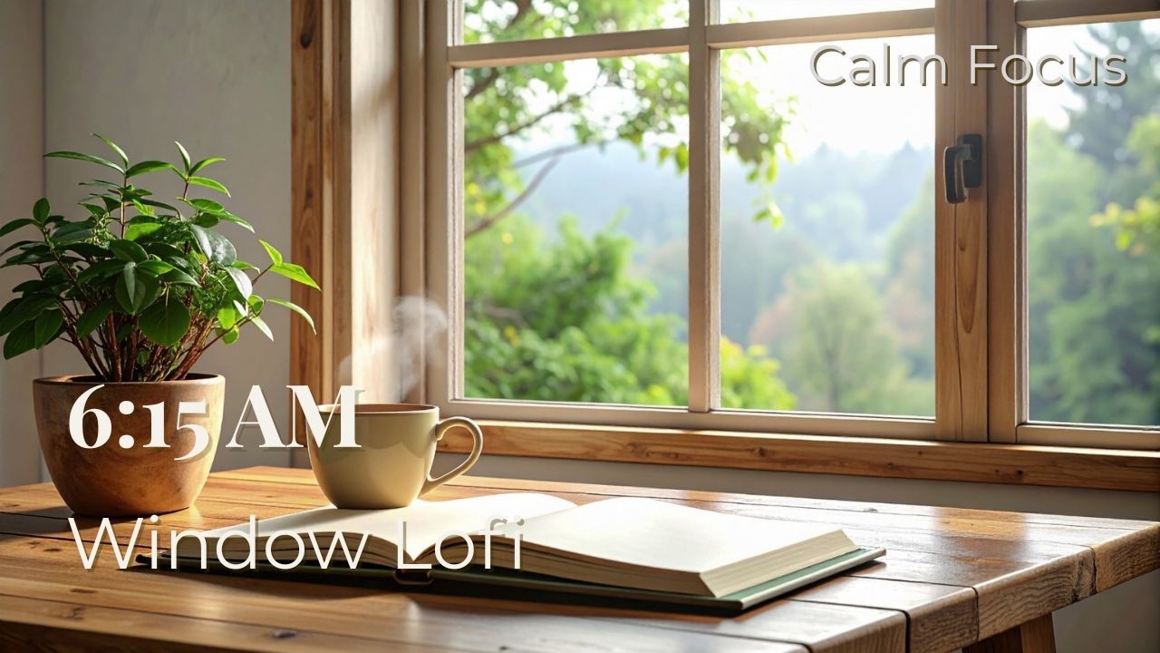 Morning Work BGM | Gentle Lo-fi for Studying & Reading (2 Hours) | 6:15 AM Window Lofi