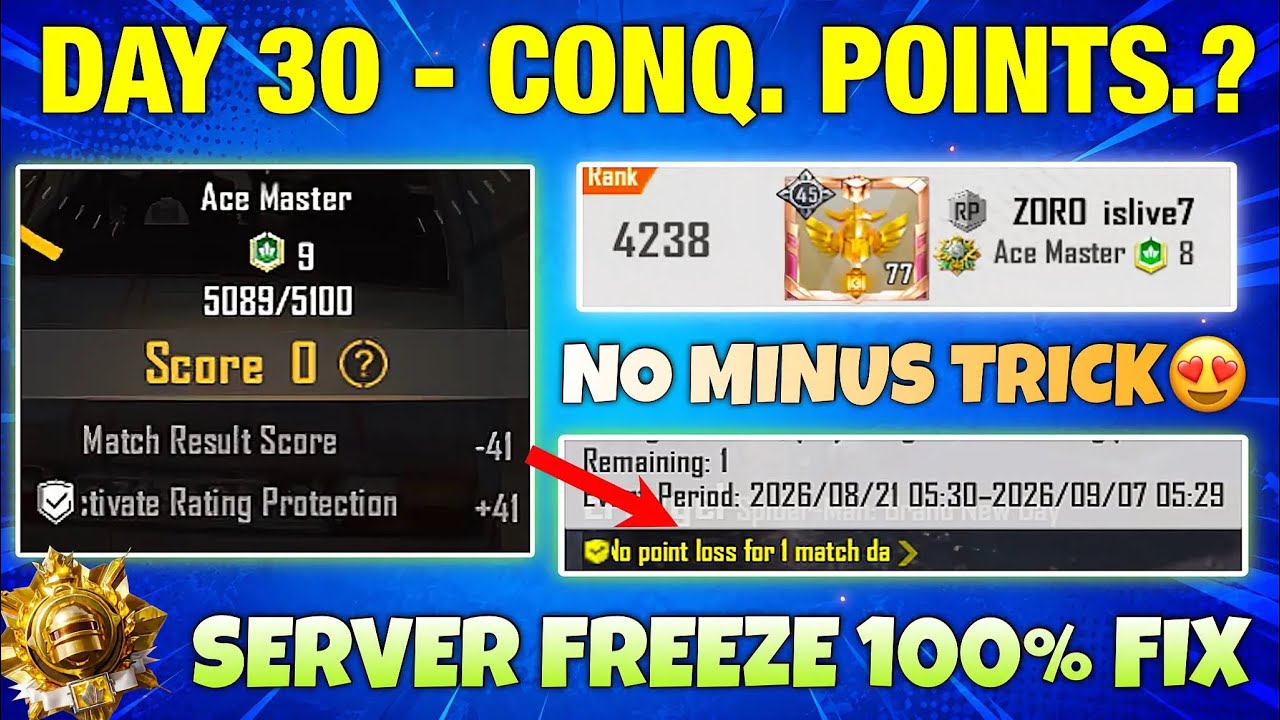 😱 Day 30 Conqueror Points | Ace Master to Conqueror 🔥 Solo/Duo/Squad Rank Push | BGMI 4.5