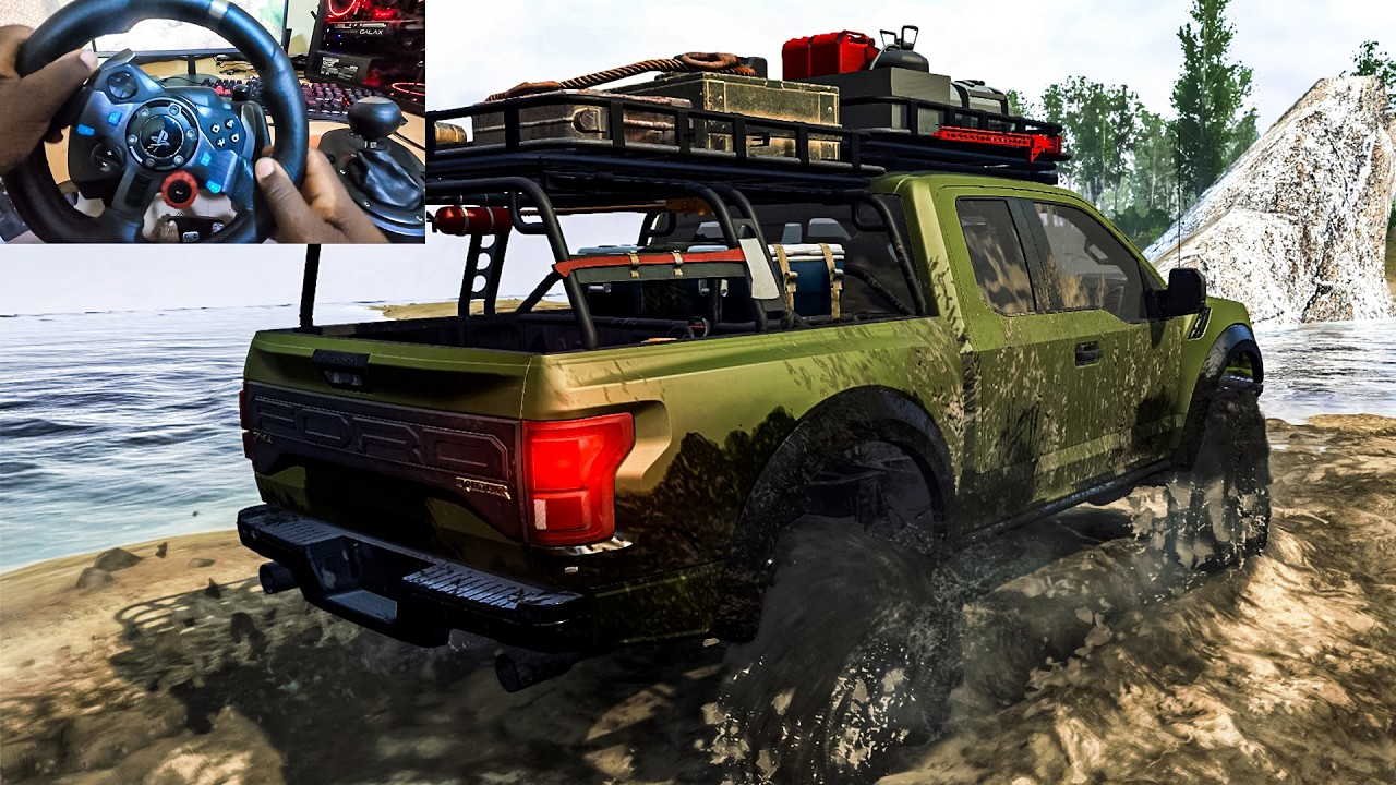 MudRunner - Ford OffRoad Drive Through Deep Mud and Forest Trail