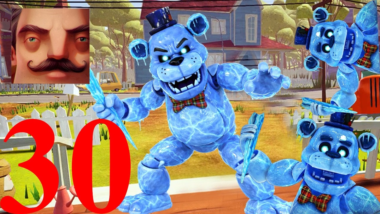 I Made 30 FNAF Freddy Frostbear in Hello Neighbor Act 2