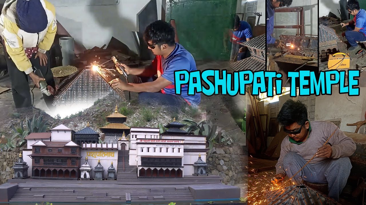 Metal Art | Model of Pashupatinath temple built of iron. #metalartwork
