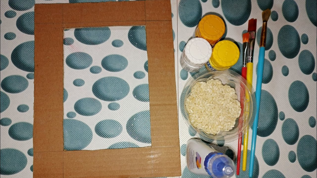 Easy Unique Photo Frame Making With Rice !#12 Photo Frame Making With Home ❣️#youtubevideo #craft 