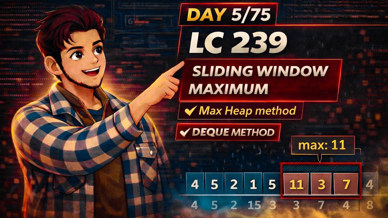 LC 239. Sliding Window Maximum | Deque HARD | Explained