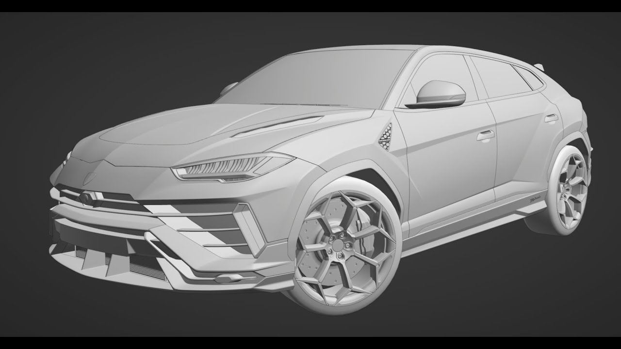 Urus Performante modeling timelapse blender 3D