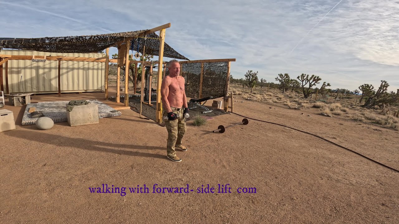 Kettlebell Archer Press, Walking Dumbbell Archer Front Side Lifts, and Archery - Age 72