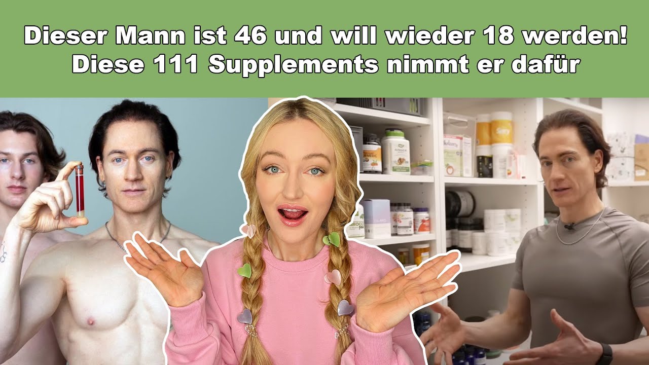 Diese Supplements nimmt Bryan Johnson (46) täglich, um wieder 18 zu werden! Und was ICH davon nehme