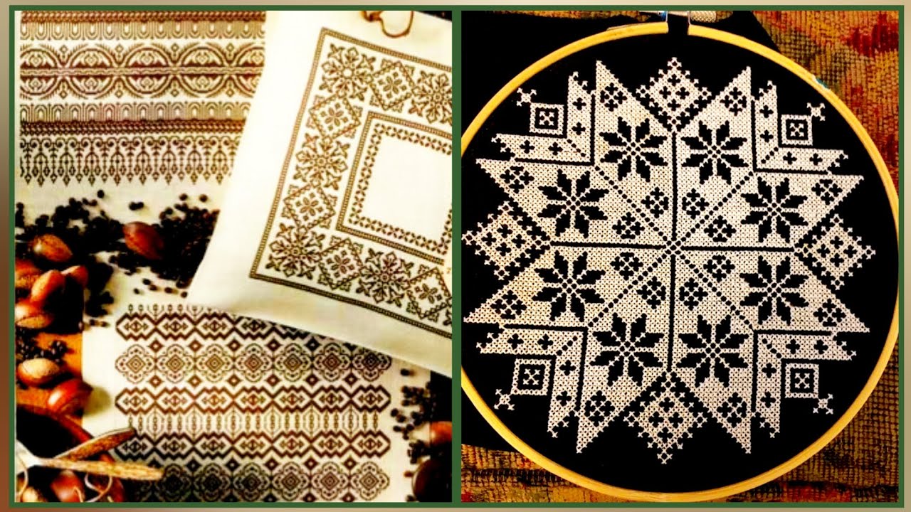 Cross Stitches Hand Embroidery Cushion Patterns Countable Colorful Designs