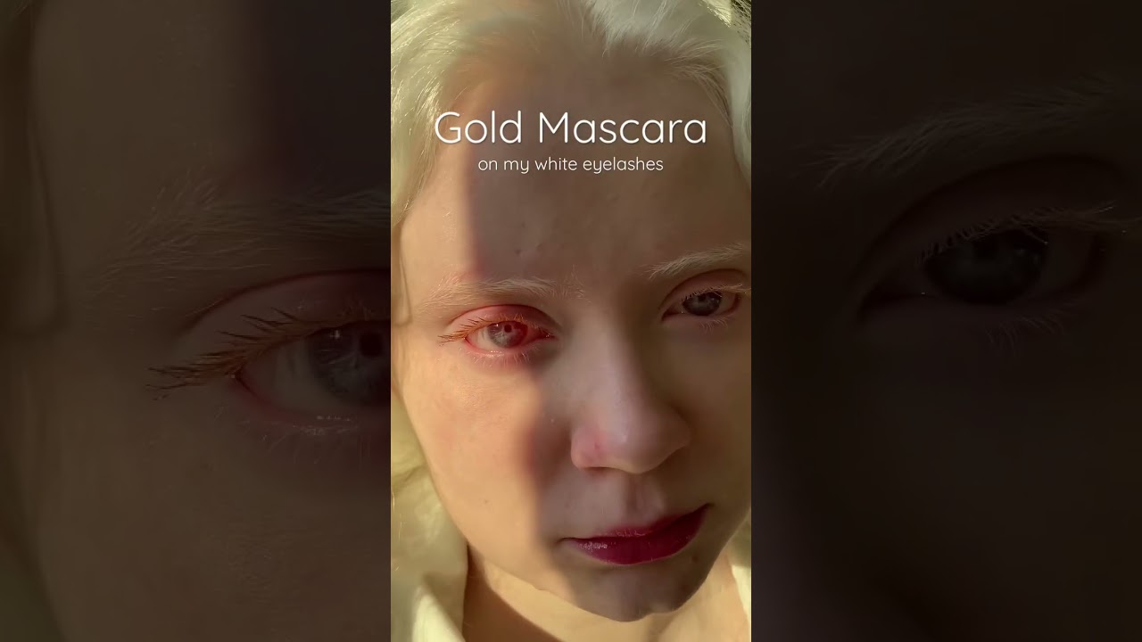 #shorts Gold Mascara on my White Eyelashes