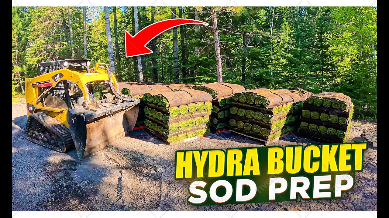 Подготовка и укладка 10 000 квадратных футов дерна с помощью ковша CMP Hydra!