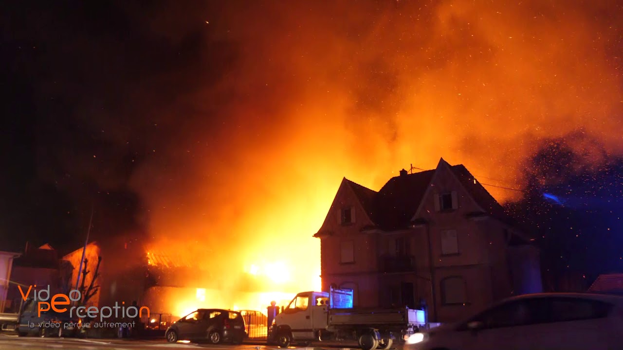 Feu de corps de ferme à Aspach-le-Bas