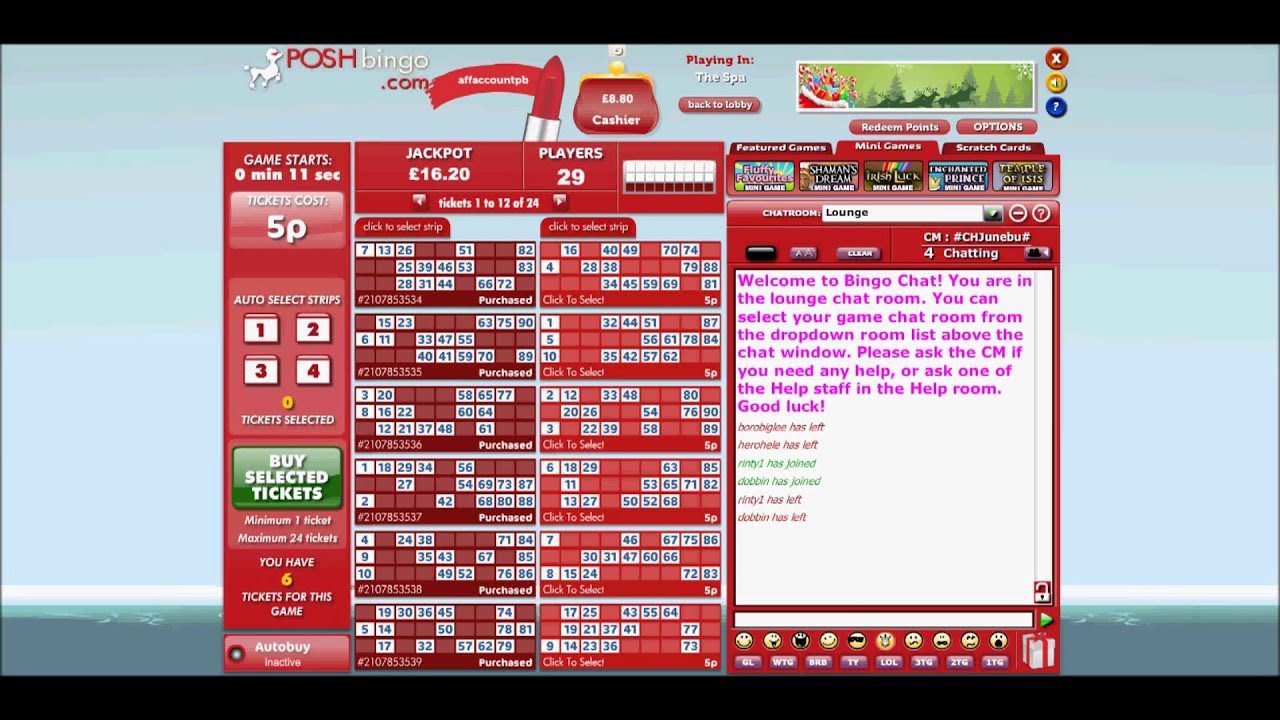 Posh Bingo Site Review and Gameplay