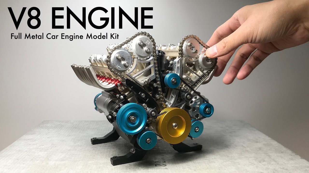V8エンジン【EngineDIY】メタルキット製作「Full Metal V8 Engine Car Model Kit」