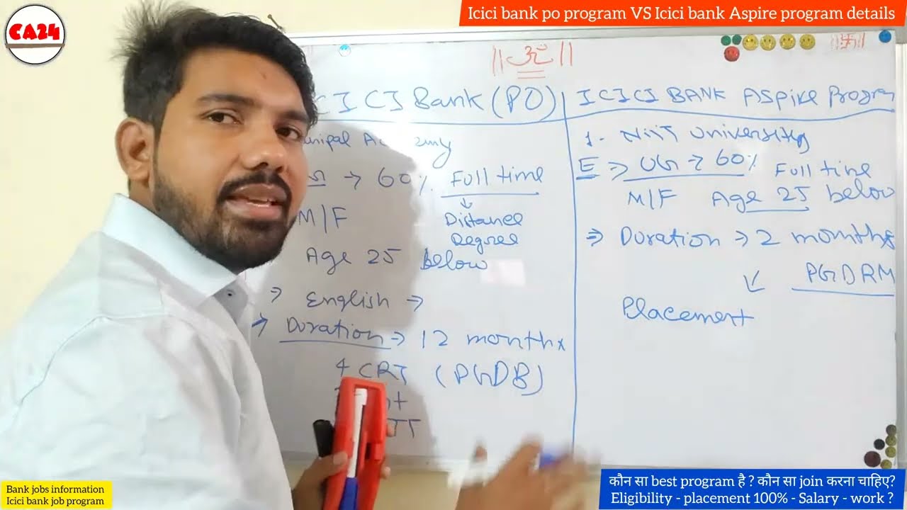Icici bank aspire program vs icici po program - कौन सा best है ? 100% job ? Eligibility details ?