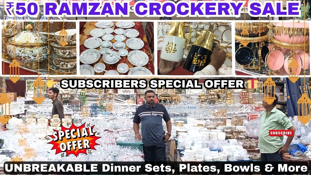 ₹50 Ramzan Sale 😱 Unbreakable Dinner Sets & Crockery | Subscribers Special Offer #crockery #new #fyp
