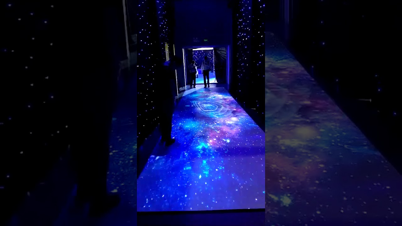 Interactive led floor screen with laser peojector ceiling