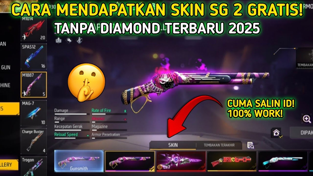 CARA MENDAPATKAN SKIN SG 2 SECARA GRATIS TERBARU 2025 | CARA DAPAT SKIN SG 2 GRATIS ‼️