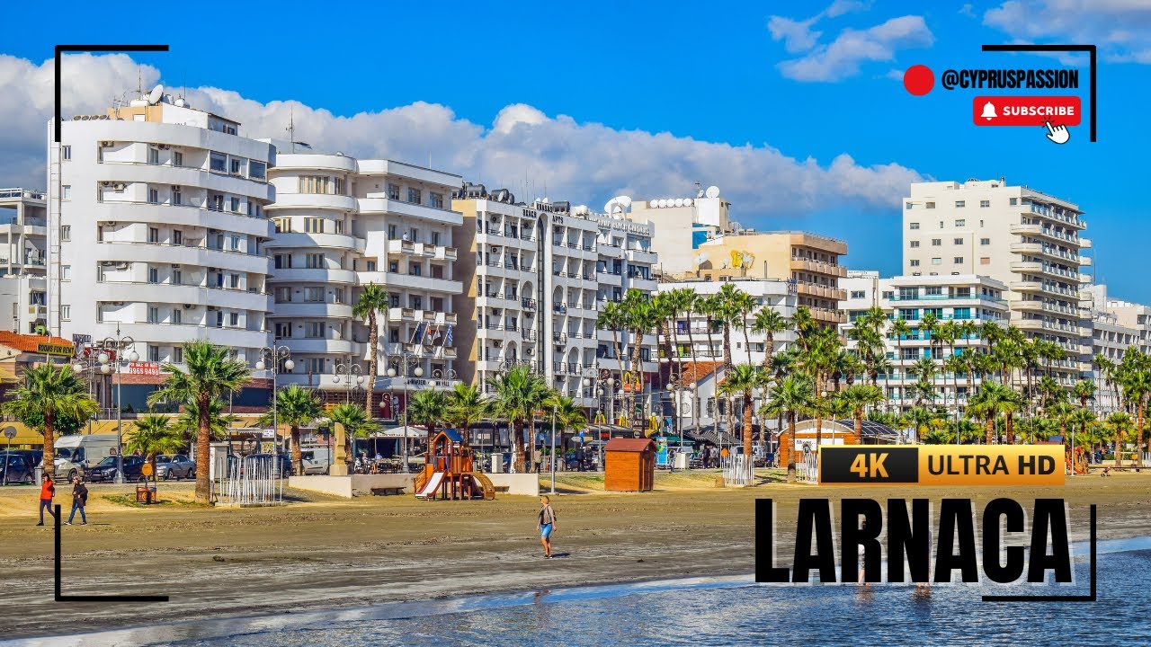 Larnaca city, Cyprus. 4K Walking Tour - January 2025!