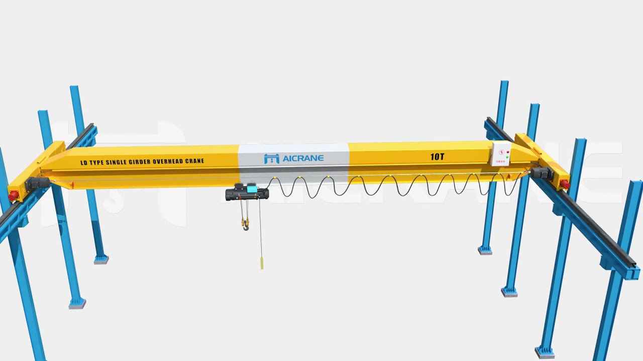 3D Video of AQ-LD Single Girder Overhead Crane, Overhead Crane Design