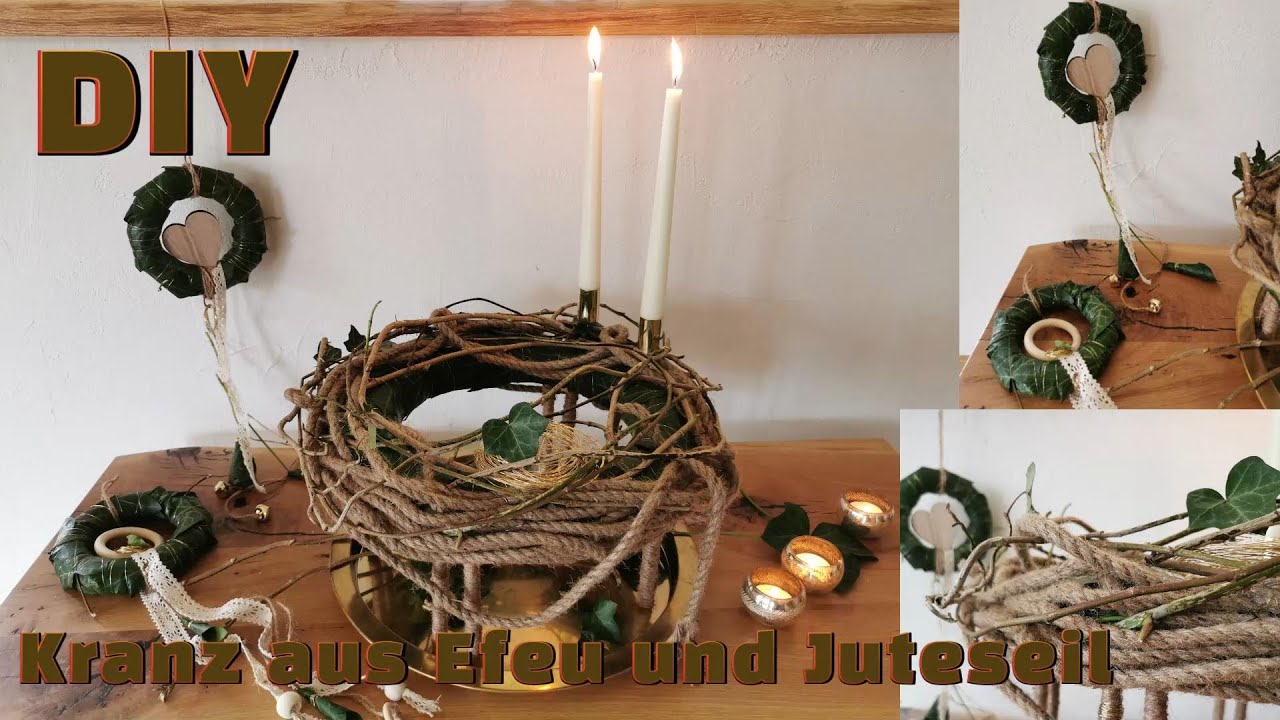Efeukranz mit Juteseil