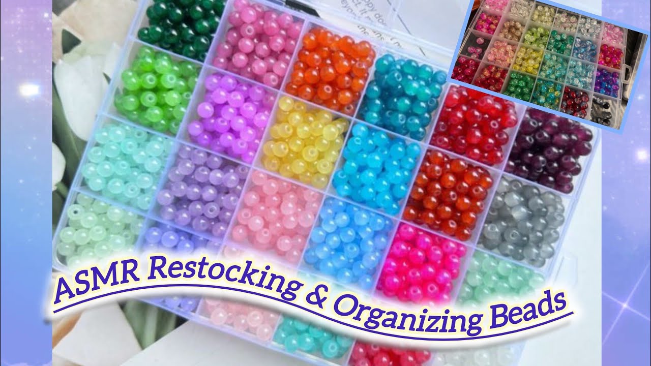 ASMR Restocking & Organizing Beads #organizingbeads #restock #asmr #unboxing #shorts #satisfying 