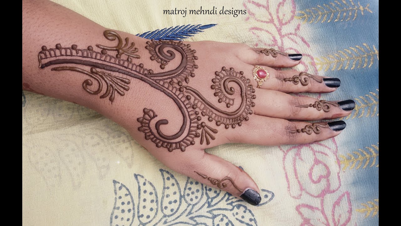 simple easy mehndi designs for hands-easy henna designs tutorials-Matroj Mehndi Designs