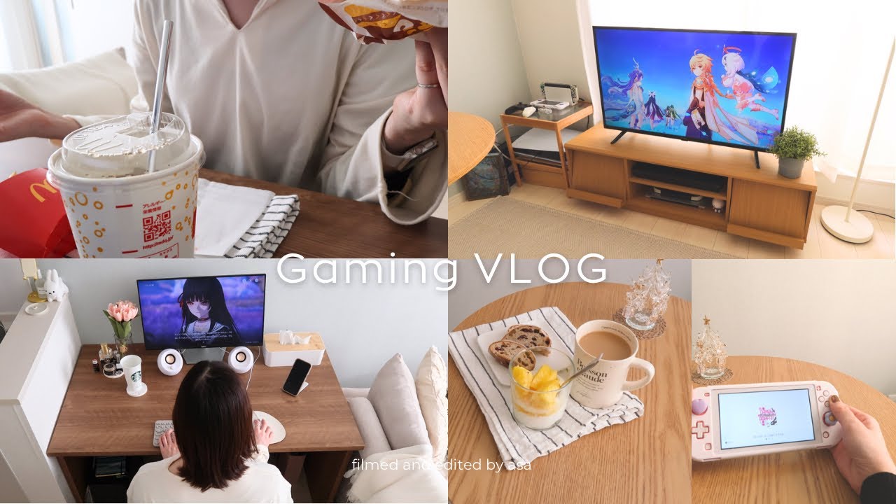 ✏︎ Gaming VLOG | 3日間のゲーム記録🎧💭原神メイン,lunaⅢアプデ,鳴潮メイン,千咲武器ガチャ,ダンガンロンパクリア