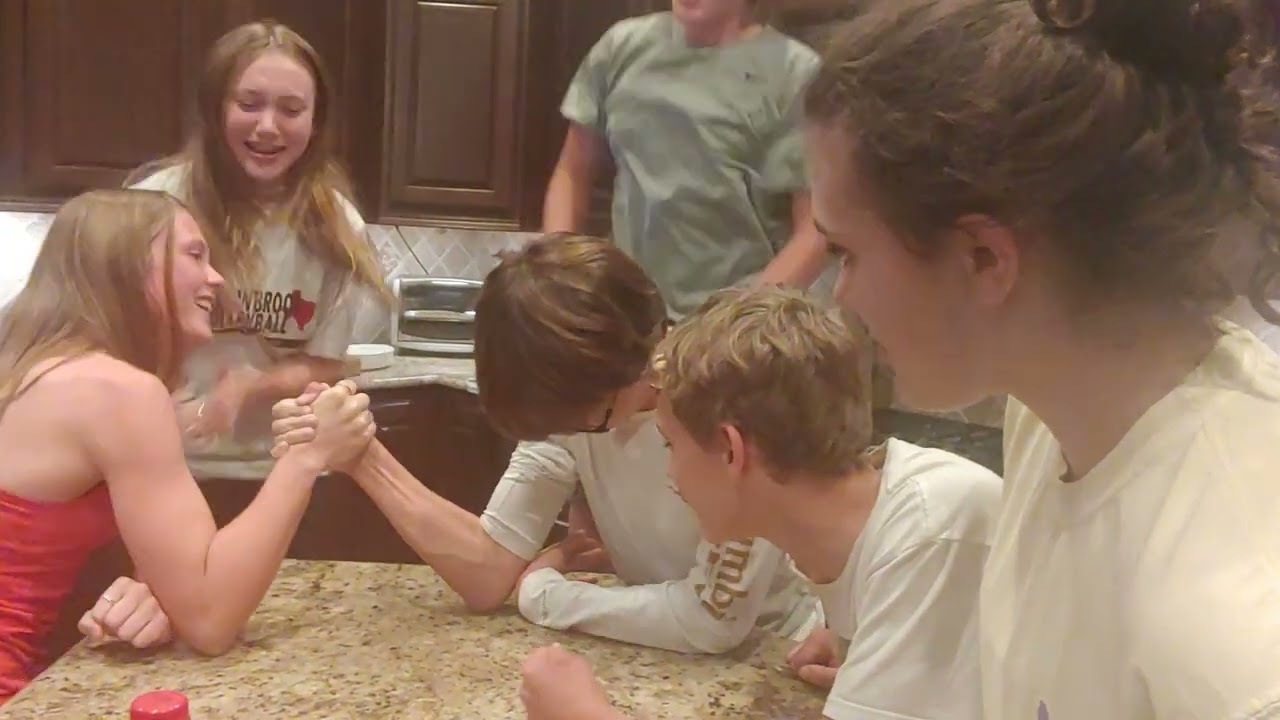 Luke arm wrestles avery