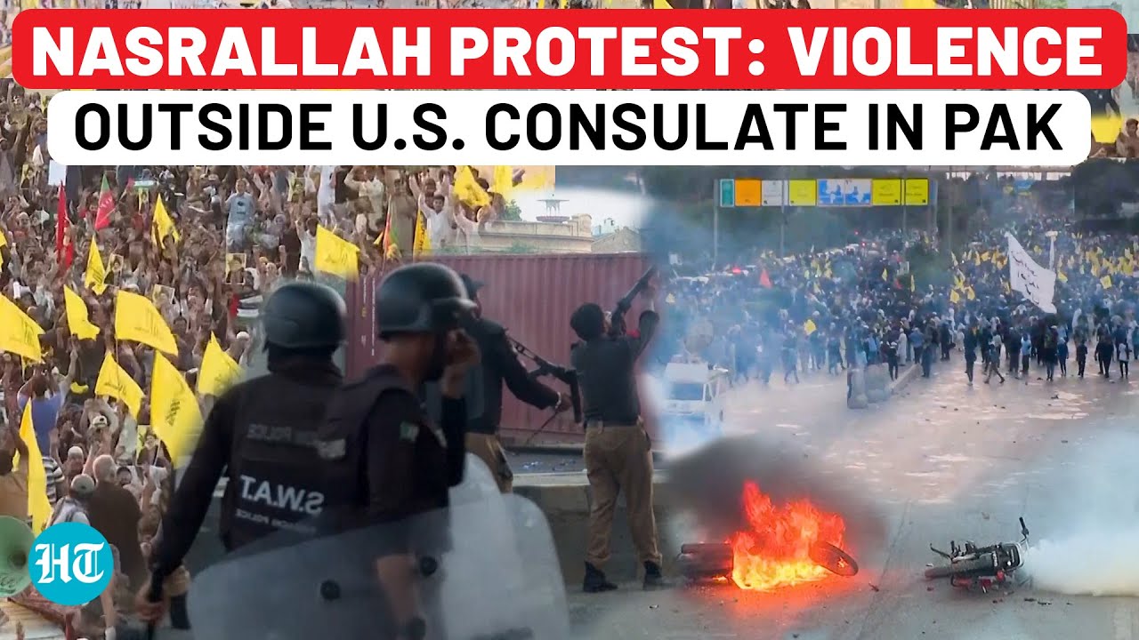 Nasrallah: Violence In Pakistan Outside US Consulate; Protestors, Police Clash | Hezbollah | Karachi