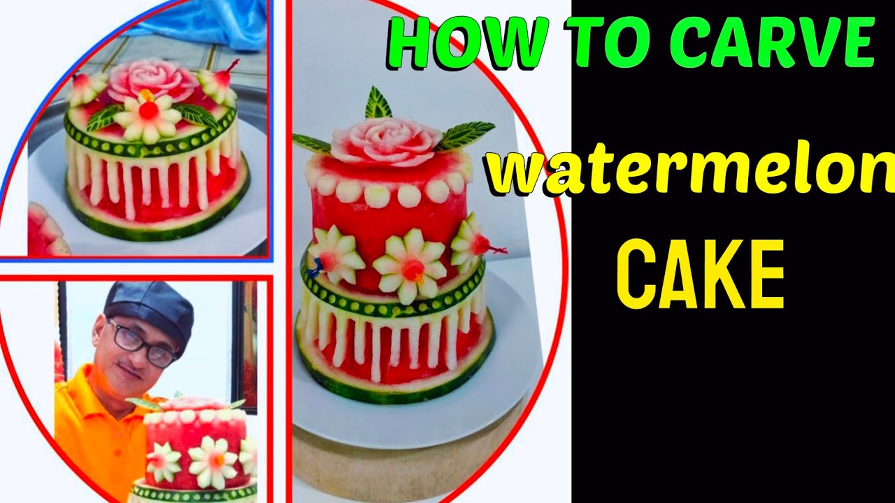 How to Carve Cake from Watermelon🍉