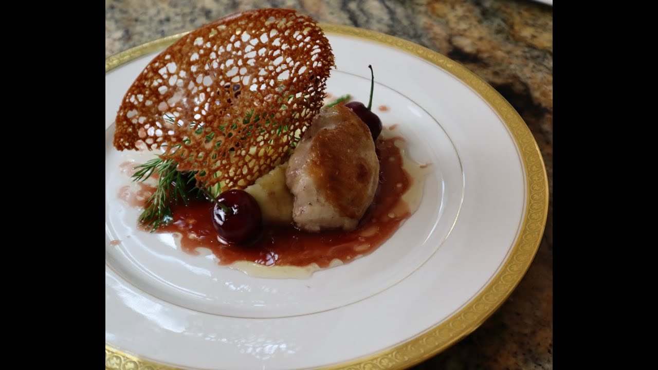 Quail with cherries