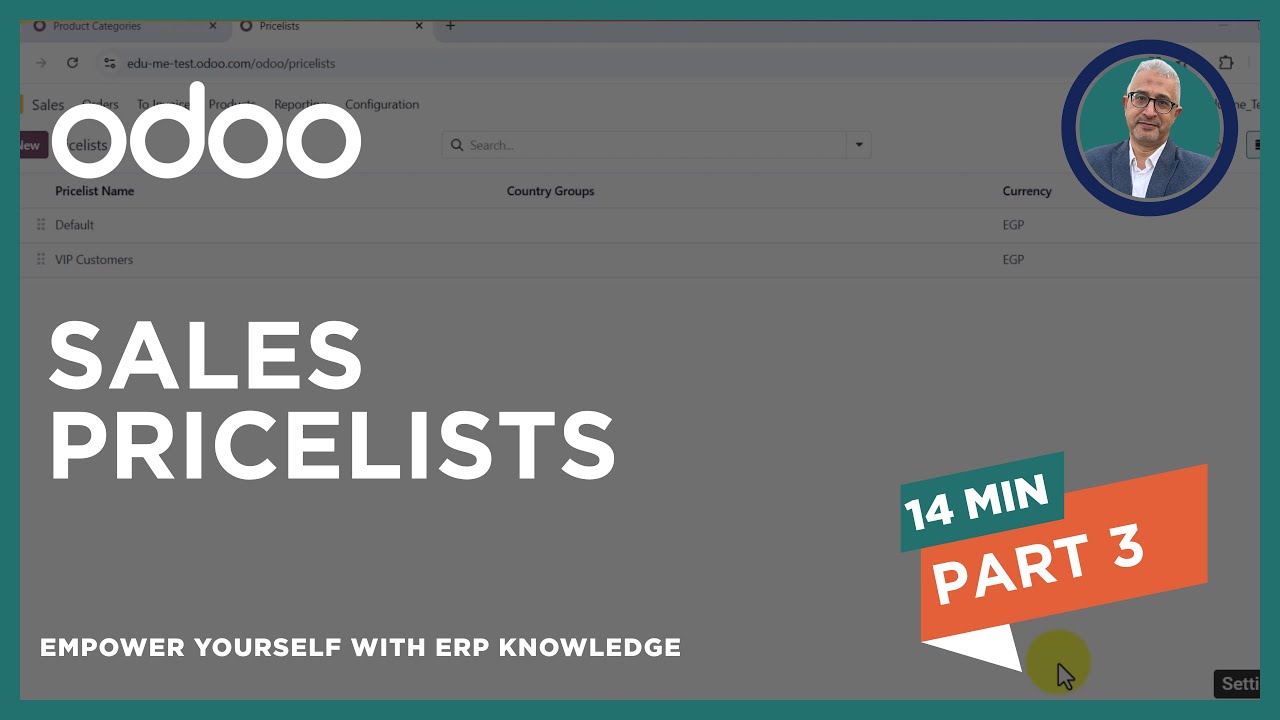 Sales price lists for customers at Odoo 18 - فيديو هام جداً قوائم أسعار المبيعات للعملاء في Odoo 18