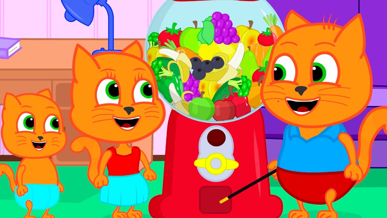 Cats Family en Français - Machine de Gomme Aux Fruits Vidéos Animés 2020 en Français 13+