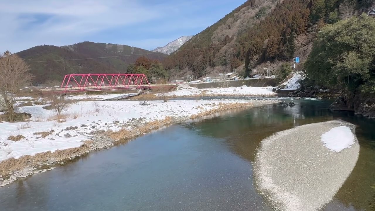 ［根尾の川］川の流れ/吊り橋/鳥の声/自然の音/田舎の音