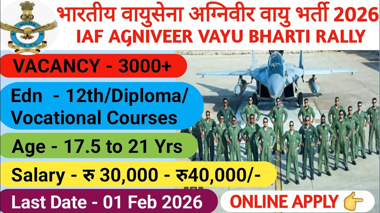 📢 INDIAN AIRFORCE AGNIVEER VAYU RECRUITMENT 2026 🔥 IAF AGNIVEER BHARTI 2026 ✨️ Indian Air Force ⚡️
